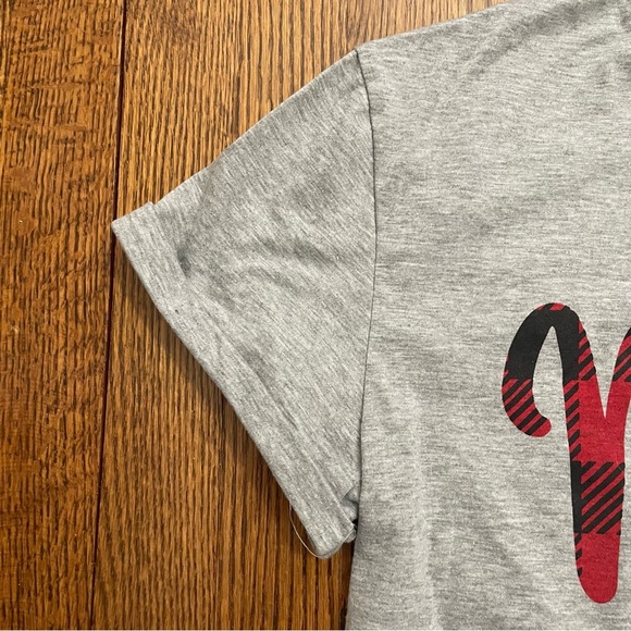 Merry Buffalo Plain Holiday Short Sleeve Gray Tee Size XXL - Picture 3 of 7